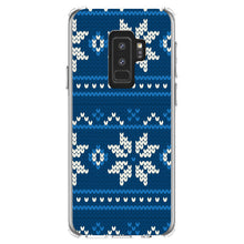 DistinctInk® Clear Shockproof Hybrid Case for Apple iPhone / Samsung Galaxy / Google Pixel - Blue White Ugly Hannukah Sweater