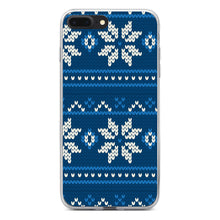 DistinctInk® Clear Shockproof Hybrid Case for Apple iPhone / Samsung Galaxy / Google Pixel - Blue White Ugly Hannukah Sweater