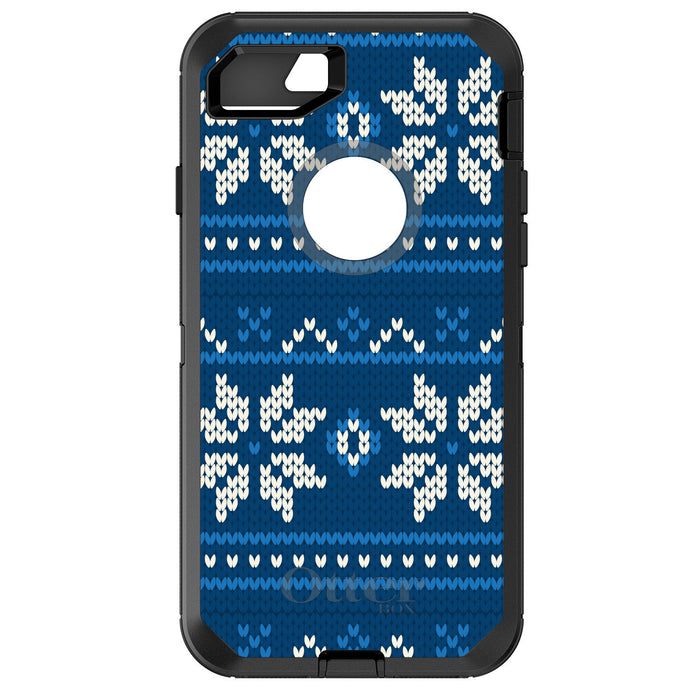DistinctInk™ OtterBox Defender Series Case for Apple iPhone / Samsung Galaxy / Google Pixel - Blue White Ugly Hannukah Sweater