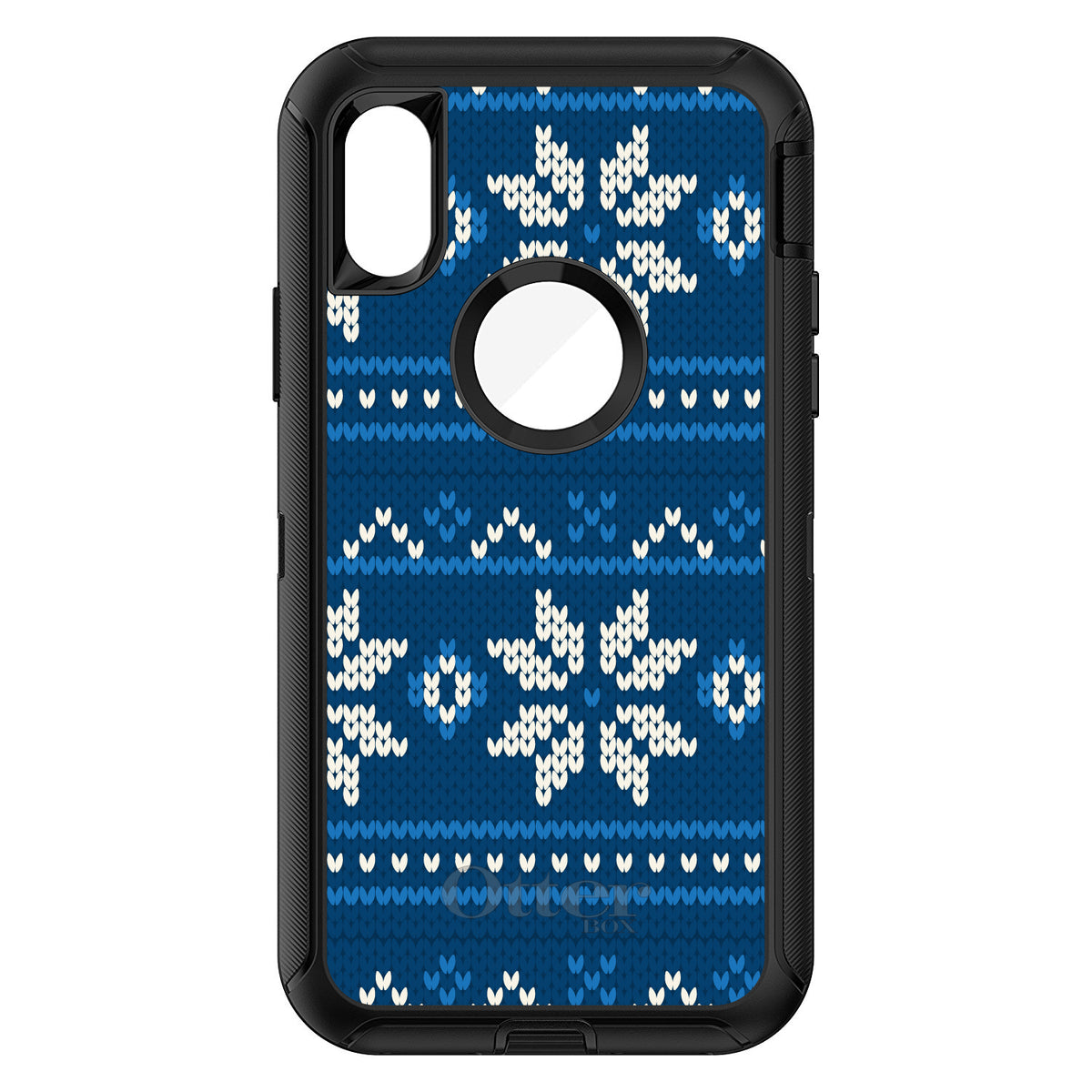 Blue White Ugly Hanukkah Sweater OtterBox Defender Case for iPhone & Galaxy, view 3