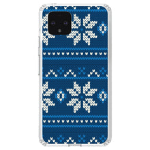 DistinctInk® Clear Shockproof Hybrid Case for Apple iPhone / Samsung Galaxy / Google Pixel - Blue White Ugly Hannukah Sweater