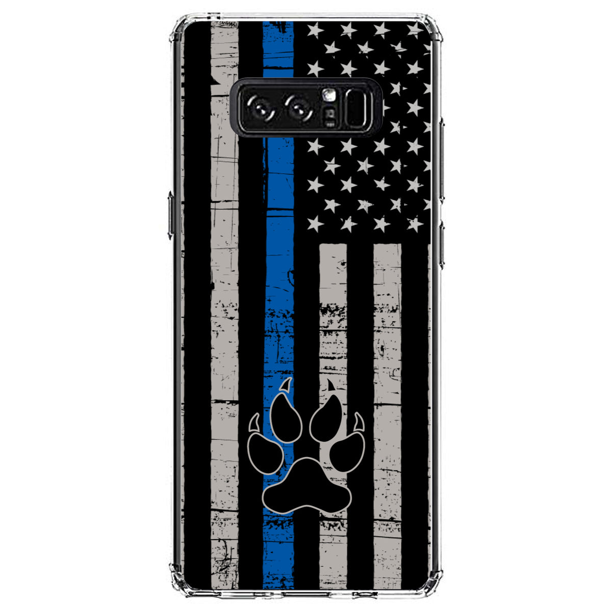 Thin Blue Line US Flag K9 Dog Paw Clear Shockproof iPhone Case, view 12