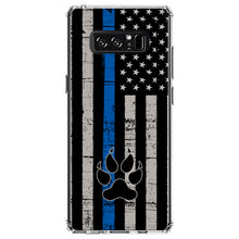 DistinctInk® Clear Shockproof Hybrid Case for Apple iPhone / Samsung Galaxy / Google Pixel - Thin Blue Line US Flag K9 Dog Paw