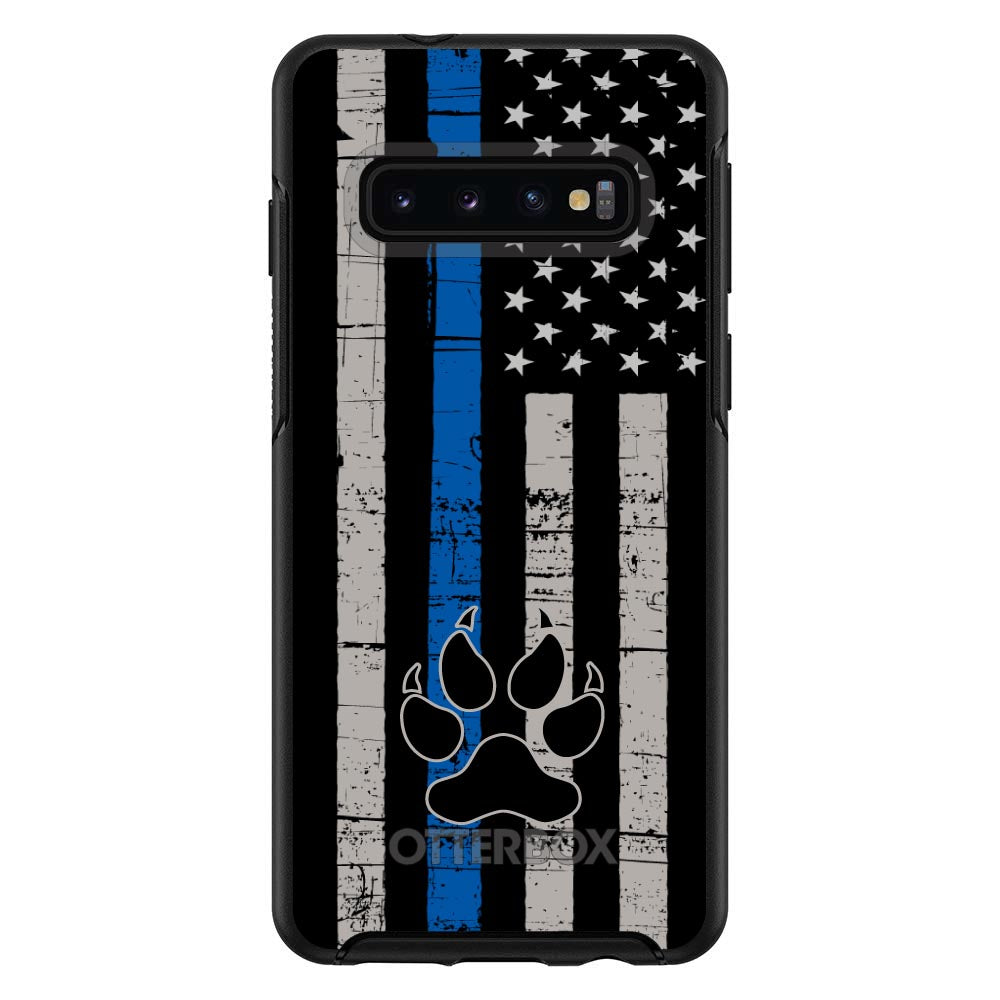 Thin Blue Line US Flag K9 Dog Paw OtterBox Symmetry Case for iPhone & Galaxy, view 6