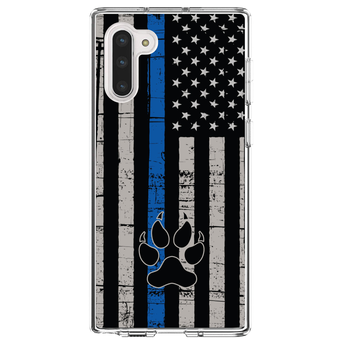 Thin Blue Line US Flag K9 Dog Paw Clear Shockproof iPhone Case, view 9