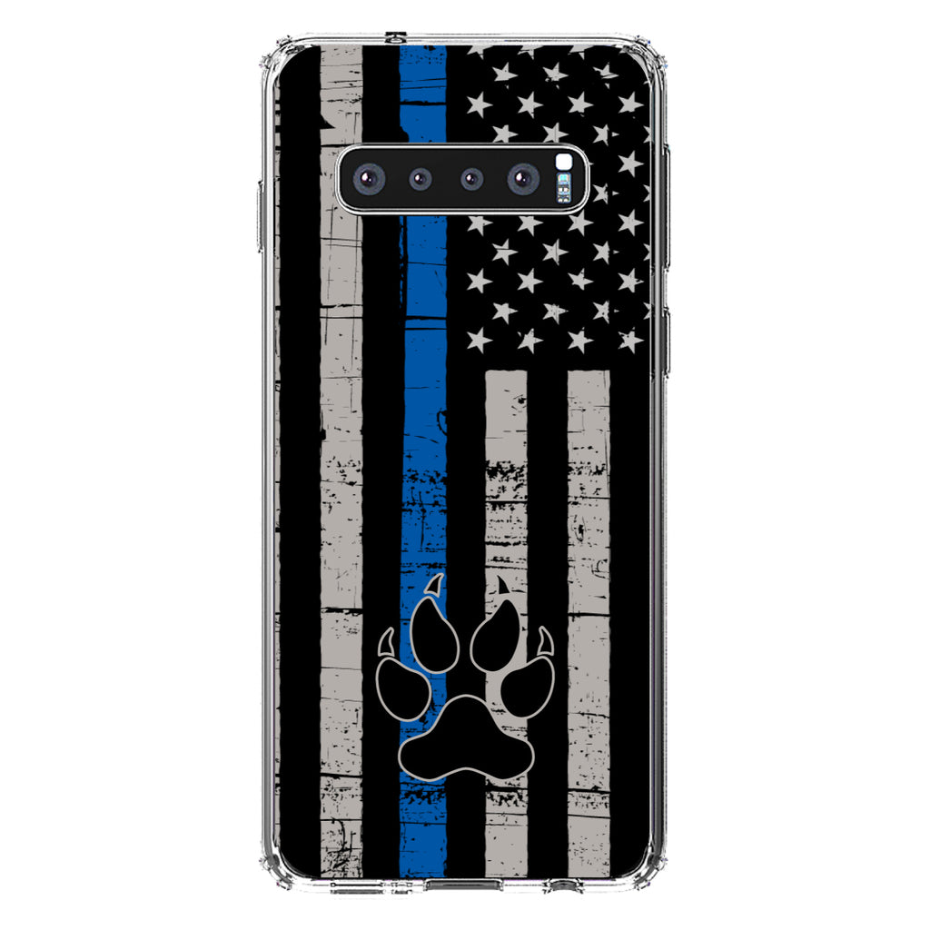 Thin Blue Line US Flag K9 Dog Paw Clear Shockproof iPhone Case, view 16