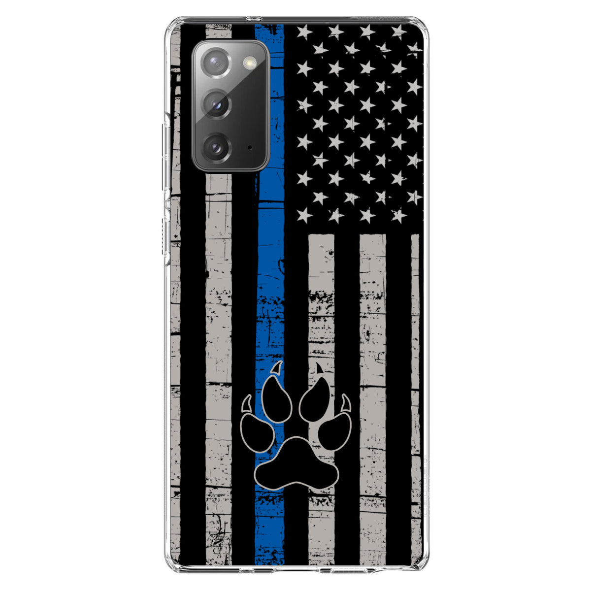 Thin Blue Line US Flag K9 Dog Paw Clear Shockproof iPhone Case, view 8