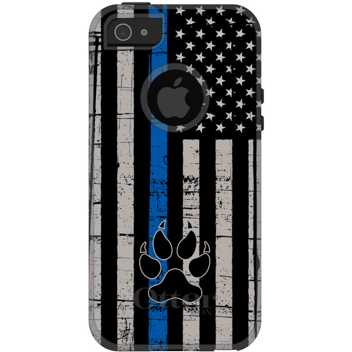 Thin Blue Line US Flag K9 Dog Paw OtterBox Commuter Case for iPhone & Galaxy, view 5