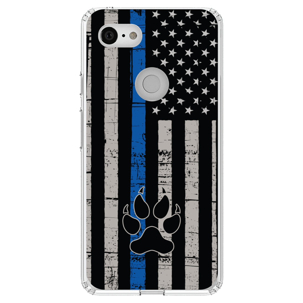 Thin Blue Line US Flag K9 Dog Paw Clear Shockproof iPhone Case, view 21