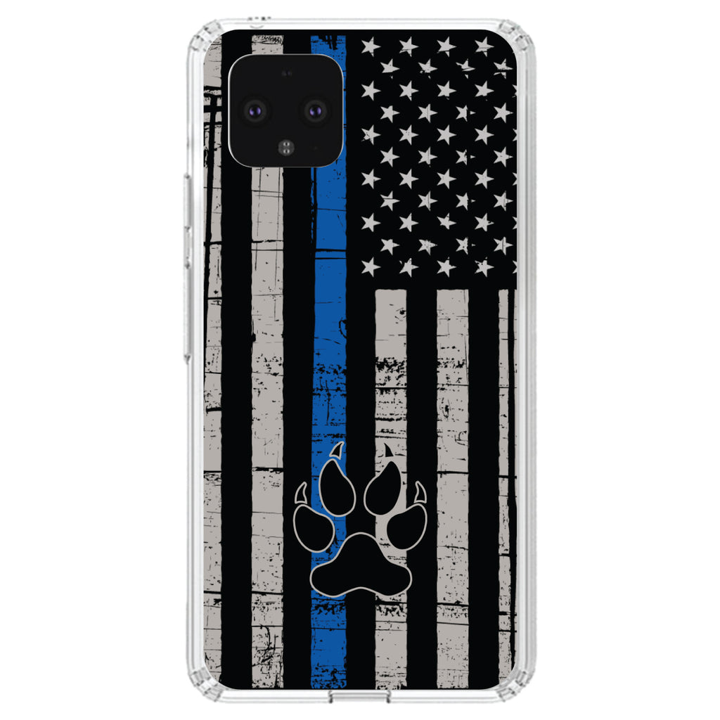 Thin Blue Line US Flag K9 Dog Paw Clear Shockproof iPhone Case, view 23