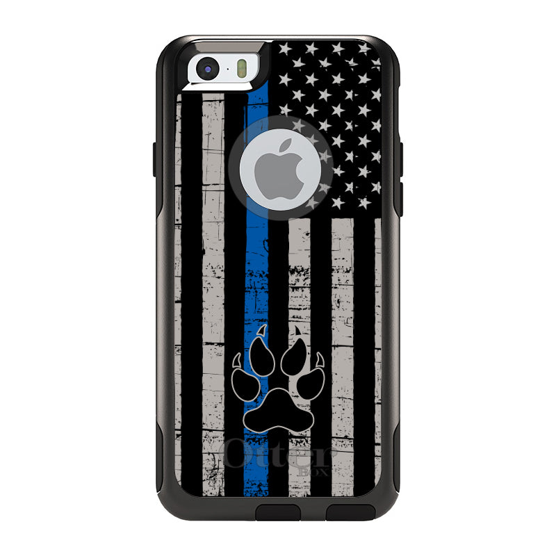 Thin Blue Line US Flag K9 Dog Paw OtterBox Commuter Case for iPhone & Galaxy, view 4