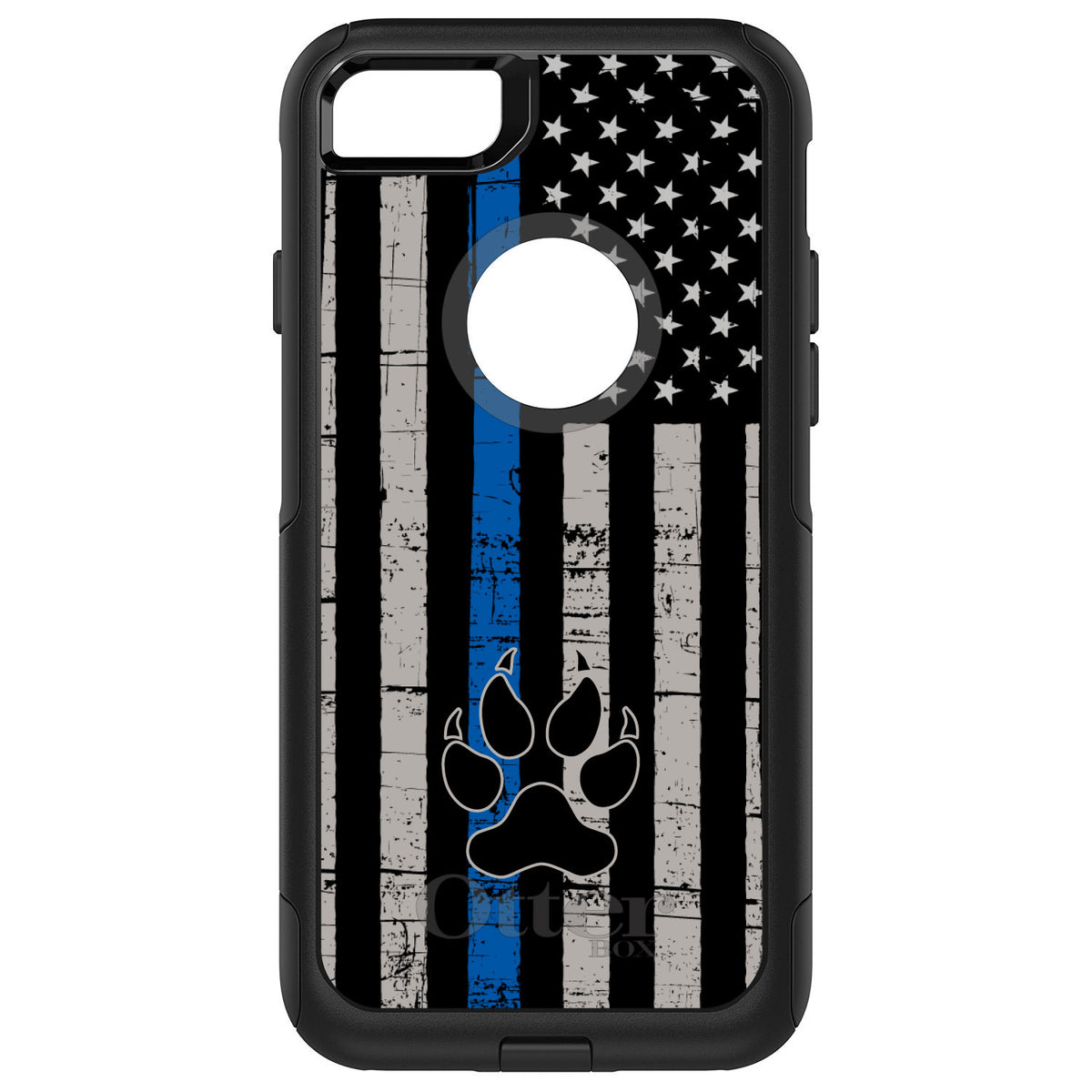 Thin Blue Line US Flag K9 Dog Paw OtterBox Commuter Case for iPhone & Galaxy