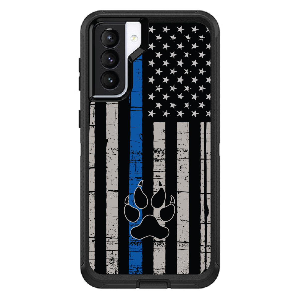 Thin Blue Line US Flag K9 Dog Paw OtterBox Defender Case for iPhone & Galaxy, view 6