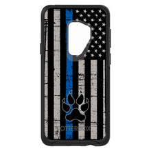 DistinctInk™ OtterBox Symmetry Series Case for Apple iPhone / Samsung Galaxy / Google Pixel - Thin Blue Line US Flag K9 Dog Paw