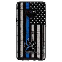 DistinctInk™ OtterBox Symmetry Series Case for Apple iPhone / Samsung Galaxy / Google Pixel - Thin Blue Line US Flag K9 Dog Paw