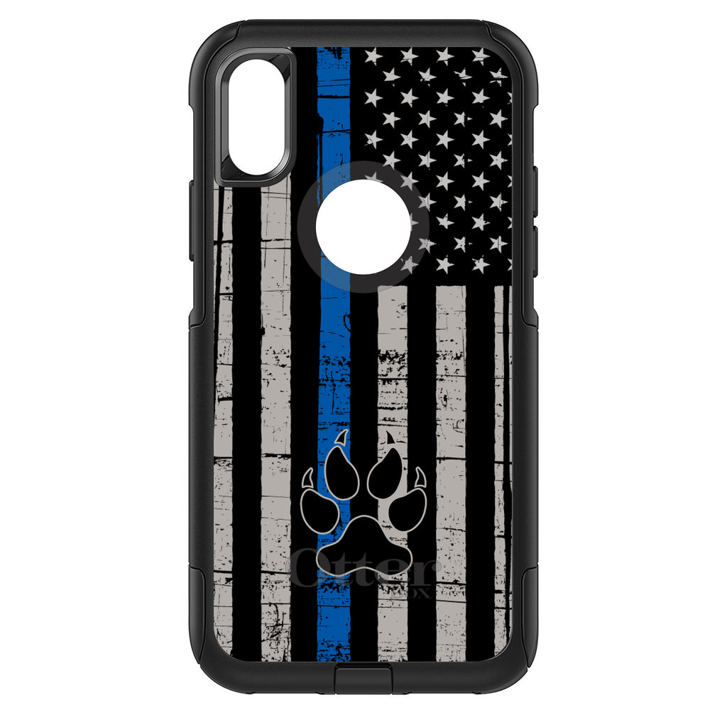 Thin Blue Line US Flag K9 Dog Paw OtterBox Commuter Case for iPhone & Galaxy, view 3