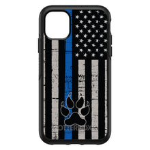 DistinctInk™ OtterBox Symmetry Series Case for Apple iPhone / Samsung Galaxy / Google Pixel - Thin Blue Line US Flag K9 Dog Paw