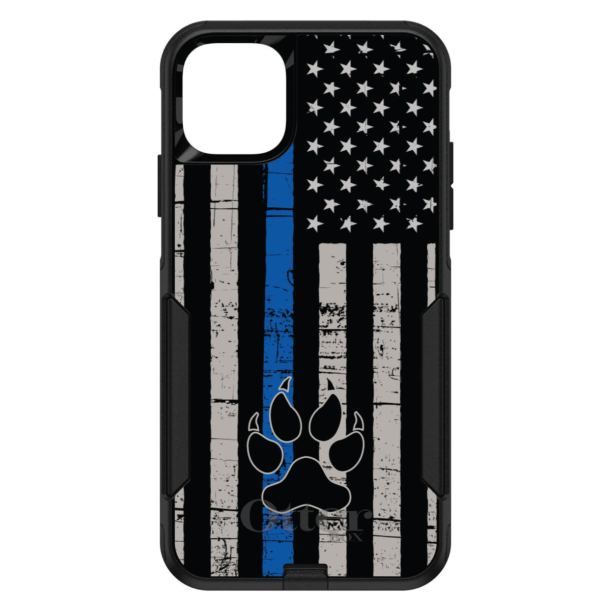 Thin Blue Line US Flag K9 Dog Paw OtterBox Commuter Case for iPhone & Galaxy, view 2