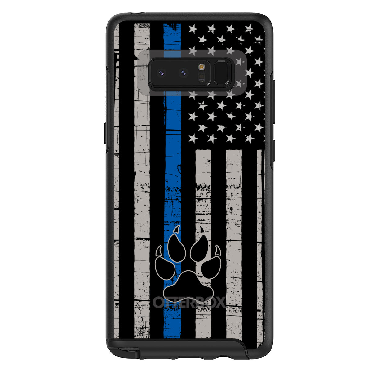 Thin Blue Line US Flag K9 Dog Paw OtterBox Symmetry Case for iPhone & Galaxy, view 13