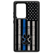 DistinctInk™ OtterBox Defender Series Case for Apple iPhone / Samsung Galaxy / Google Pixel - Thin Blue Line US Flag K9 Dog Paw