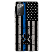 DistinctInk® Clear Shockproof Hybrid Case for Apple iPhone / Samsung Galaxy / Google Pixel - Thin Blue Line US Flag K9 Dog Paw