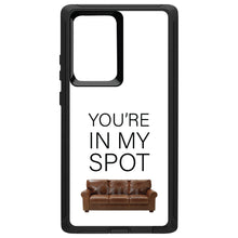 DistinctInk™ OtterBox Defender Series Case for Apple iPhone / Samsung Galaxy / Google Pixel - Brown Couch "You're in My Spot"