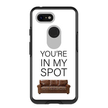 DistinctInk™ OtterBox Symmetry Series Case for Apple iPhone / Samsung Galaxy / Google Pixel - Brown Couch "You're in My Spot"