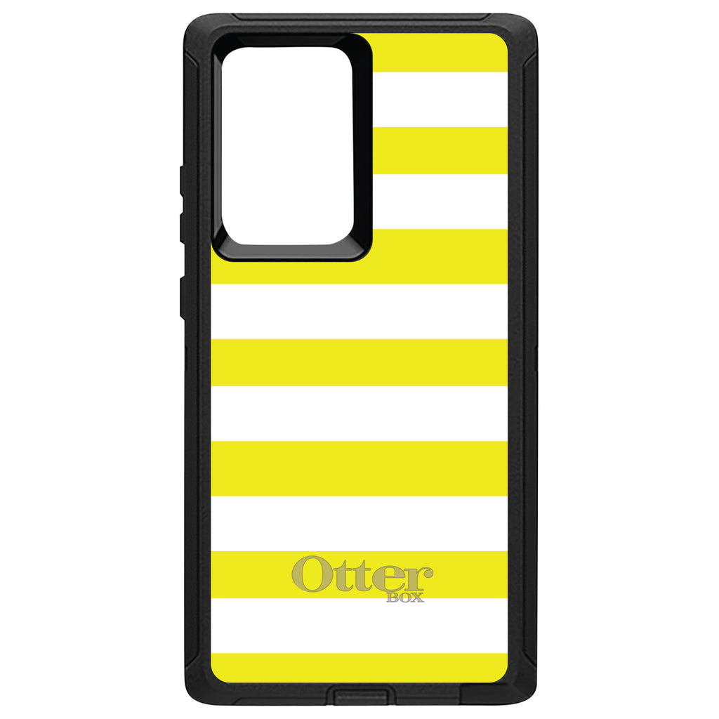 Yellow & White Bold Stripes OtterBox Defender Case for iPhone & Galaxy, view 10