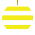 Yellow & White Bold Horizontal Stripes Ceramic Ornament