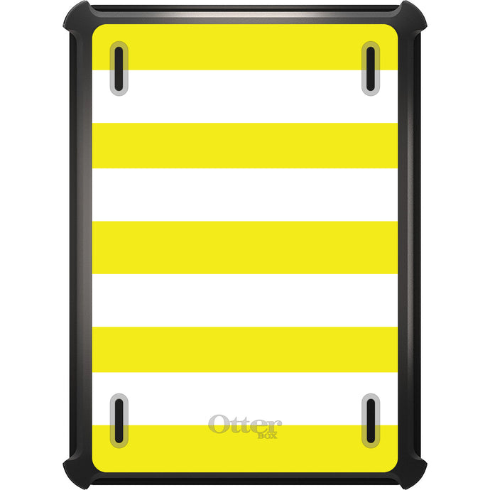DistinctInk™ OtterBox Defender Series Case for Apple iPad / iPad Pro / iPad Air / iPad Mini - Yellow & White Bold Stripes