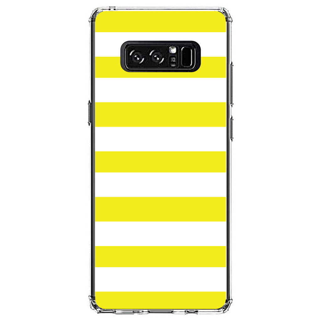 Yellow & White Bold Horizontal Stripes Clear Shockproof iPhone Case, view 12