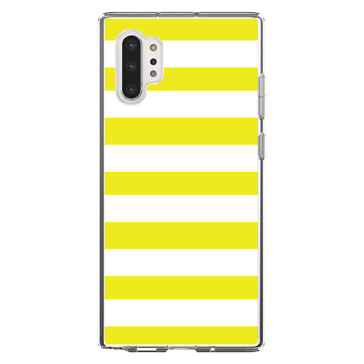 Yellow & White Bold Horizontal Stripes Clear Shockproof iPhone Case, view 10