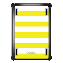 DistinctInk™ OtterBox Defender Series Case for Apple iPad / iPad Pro / iPad Air / iPad Mini - Yellow & White Bold Stripes