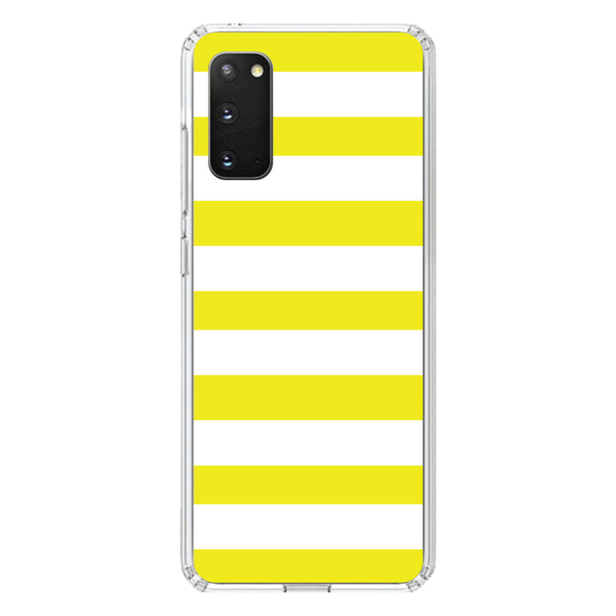 Yellow & White Bold Horizontal Stripes Clear Shockproof iPhone Case, view 15