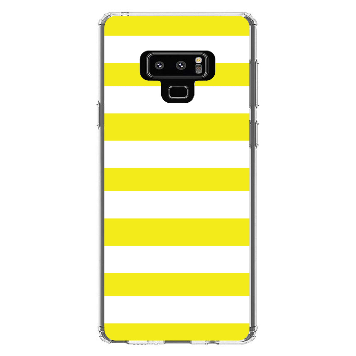 Yellow & White Bold Horizontal Stripes Clear Shockproof iPhone Case, view 11
