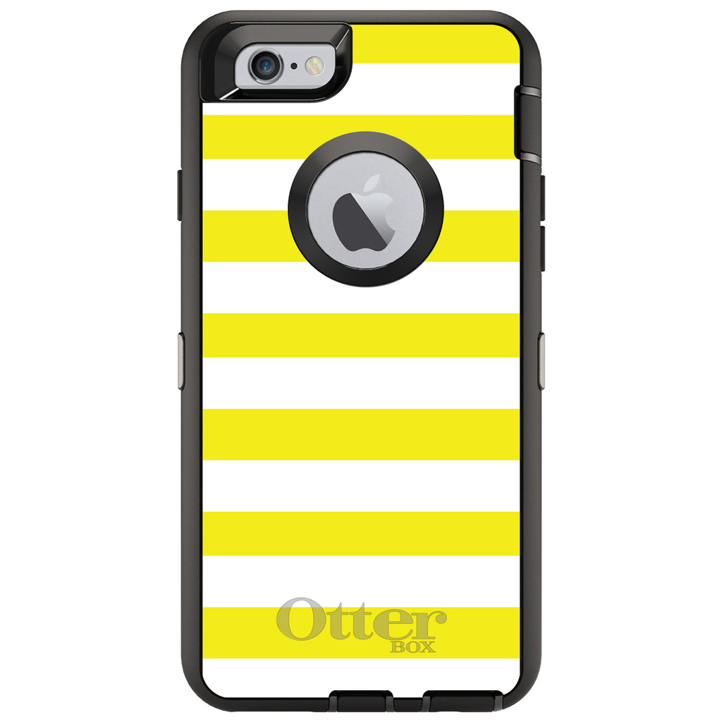 Yellow & White Bold Stripes OtterBox Defender Case for iPhone & Galaxy, view 4