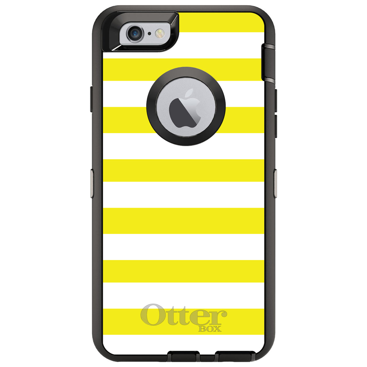 Yellow & White Bold Stripes OtterBox Defender Case for iPhone & Galaxy, view 4