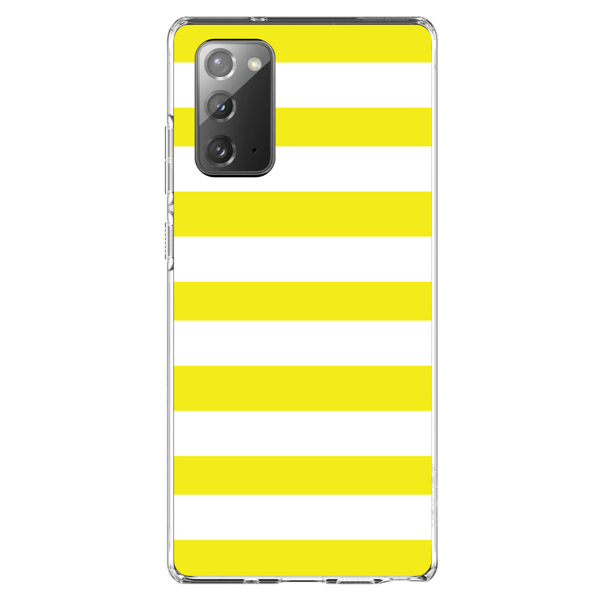 Yellow & White Bold Horizontal Stripes Clear Shockproof iPhone Case, view 7
