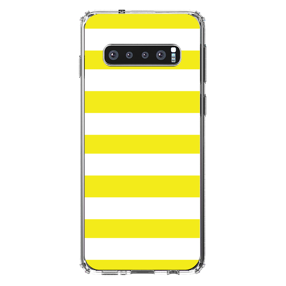 Yellow & White Bold Horizontal Stripes Clear Shockproof iPhone Case, view 17