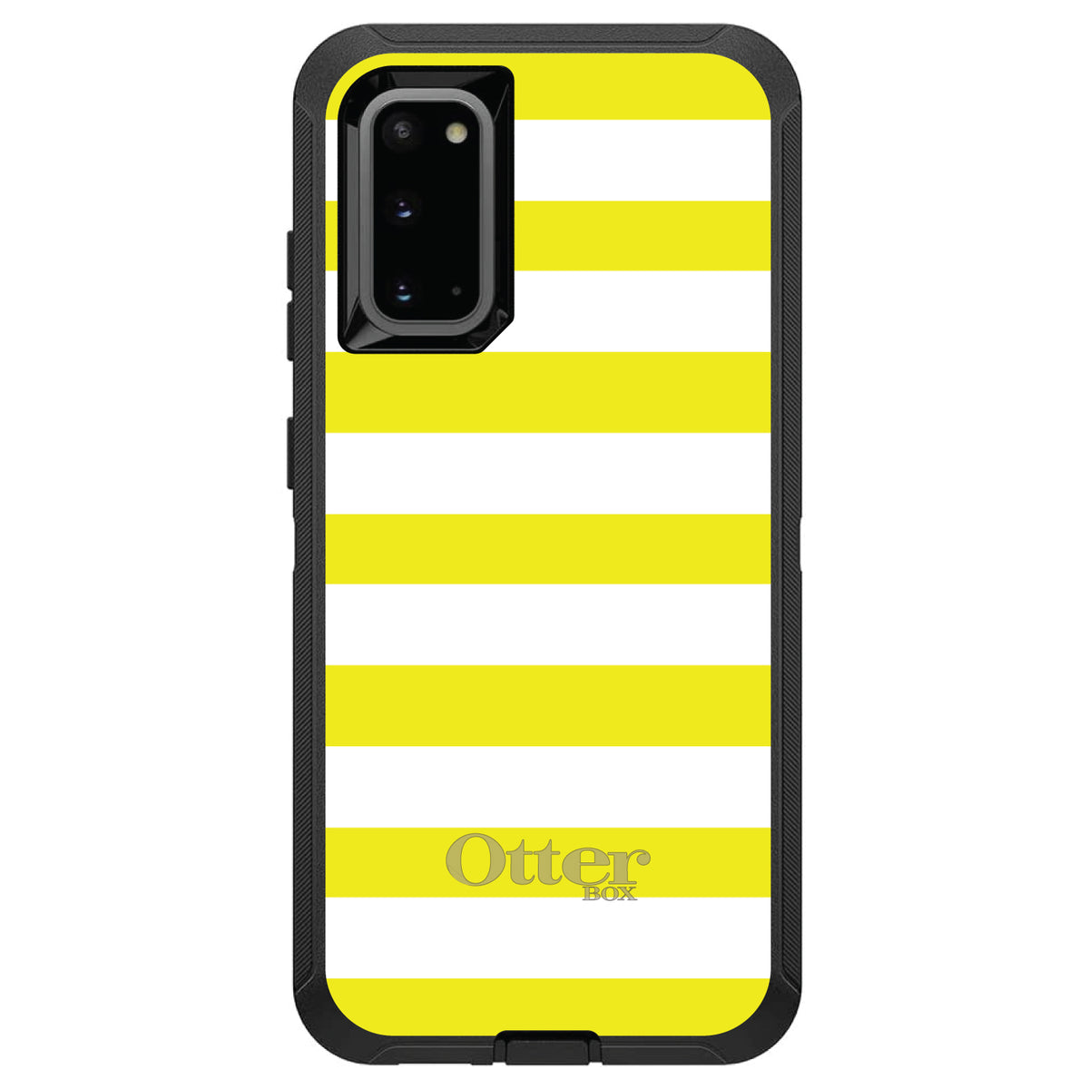 Yellow & White Bold Stripes OtterBox Defender Case for iPhone & Galaxy, view 5