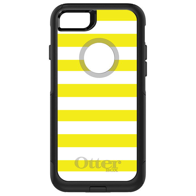 DistinctInk OtterBox Commuter Series Case for Apple iPhone or Samsung Galaxy - Yellow & White Bold Stripes