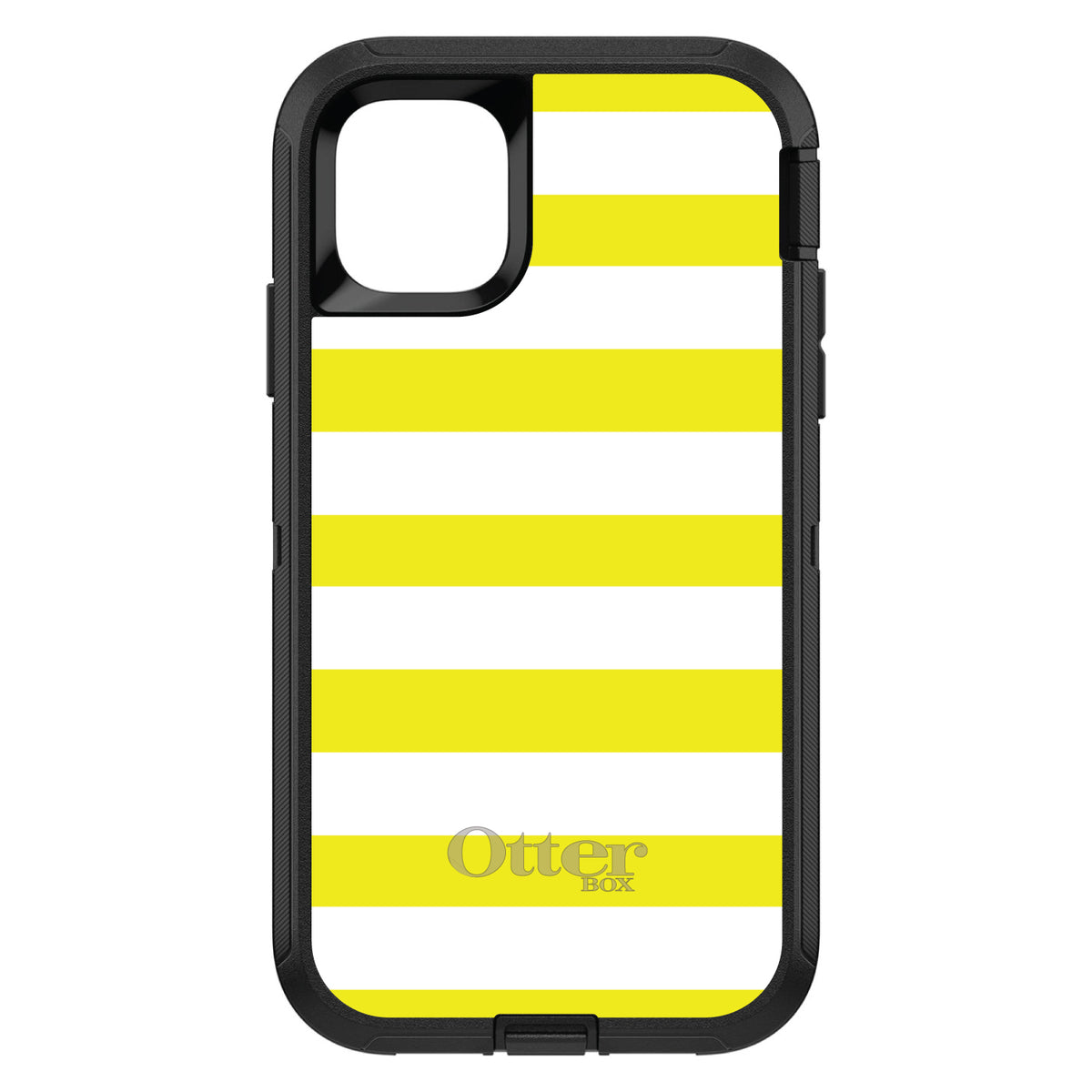 Yellow & White Bold Stripes OtterBox Defender Case for iPhone & Galaxy, view 2