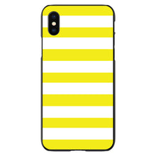 DistinctInk® Hard Plastic Snap-On Case for Apple iPhone or Samsung Galaxy - Yellow & White Bold Stripes