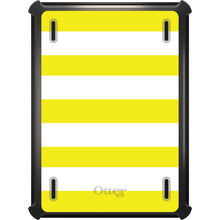 DistinctInk™ OtterBox Defender Series Case for Apple iPad / iPad Pro / iPad Air / iPad Mini - Yellow & White Bold Stripes