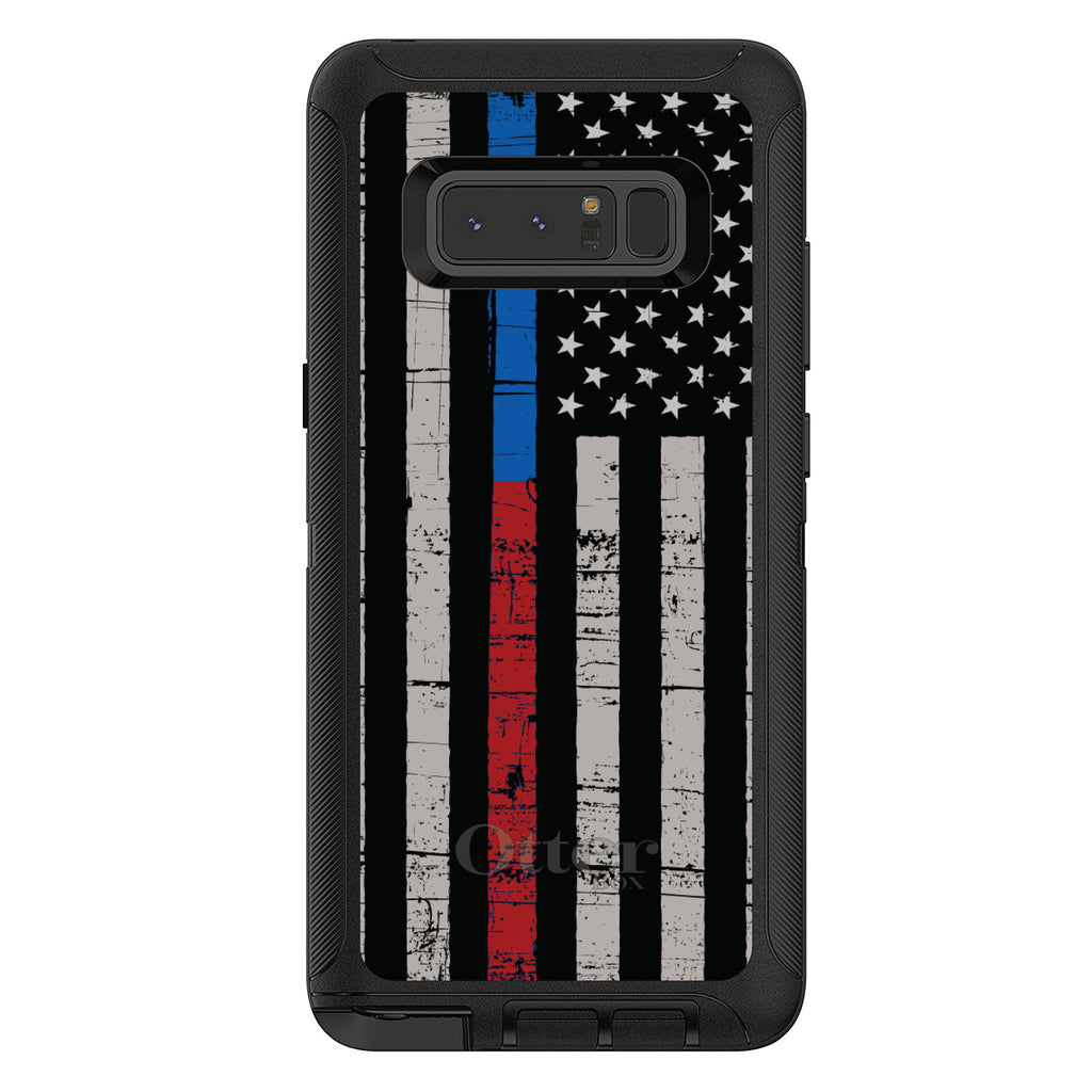 Thin Blue Line Thin Red Line US Flag OtterBox Defender Case for iPhone & Galaxy, view 17