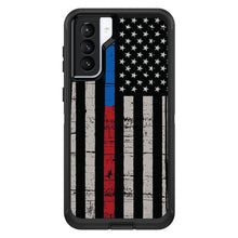 DistinctInk™ OtterBox Defender Series Case for Apple iPhone / Samsung Galaxy / Google Pixel - Thin Blue Line Thin Red Line US Flag