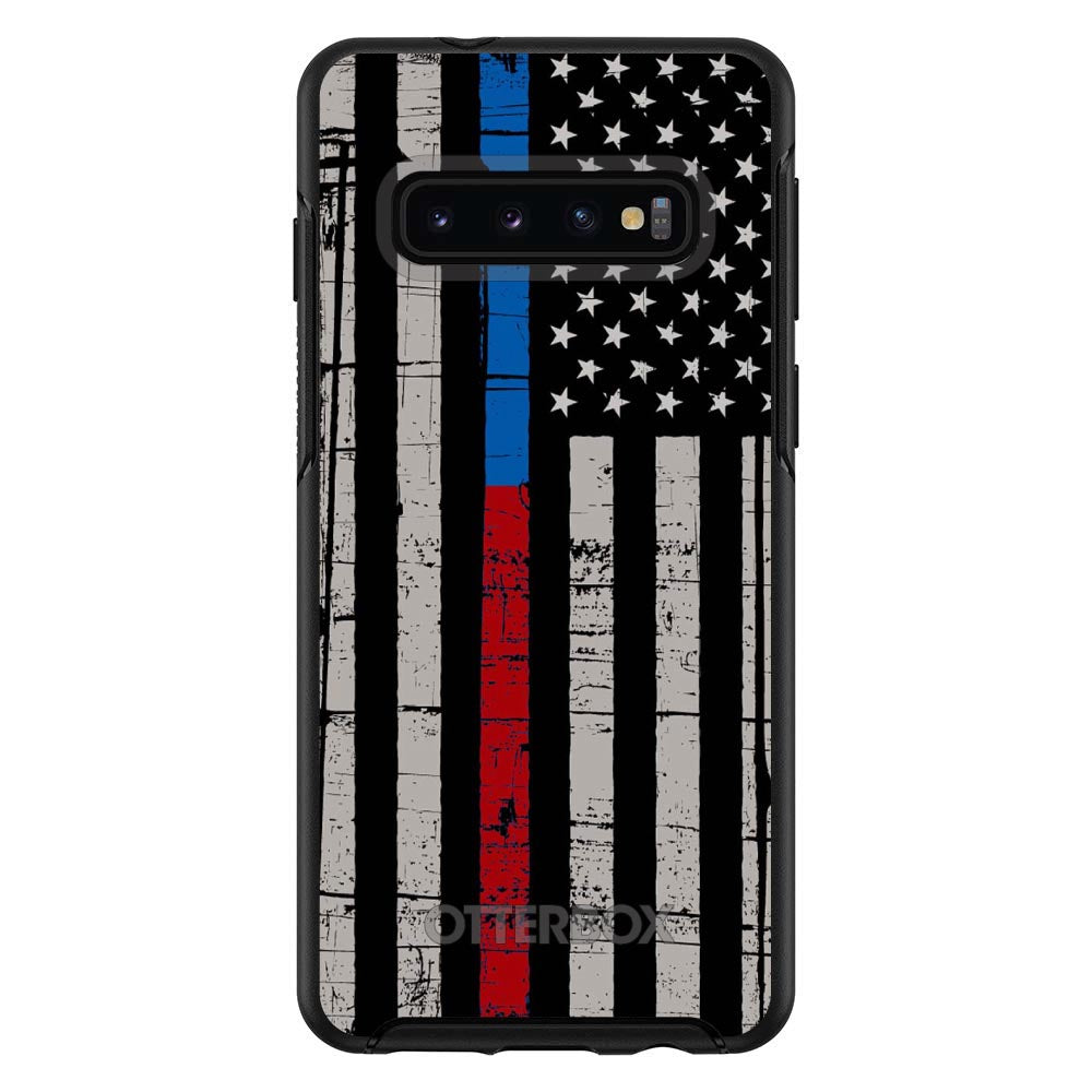 Thin Blue Line Thin Red Line US Flag OtterBox Symmetry Case for iPhone & Galaxy, view 6