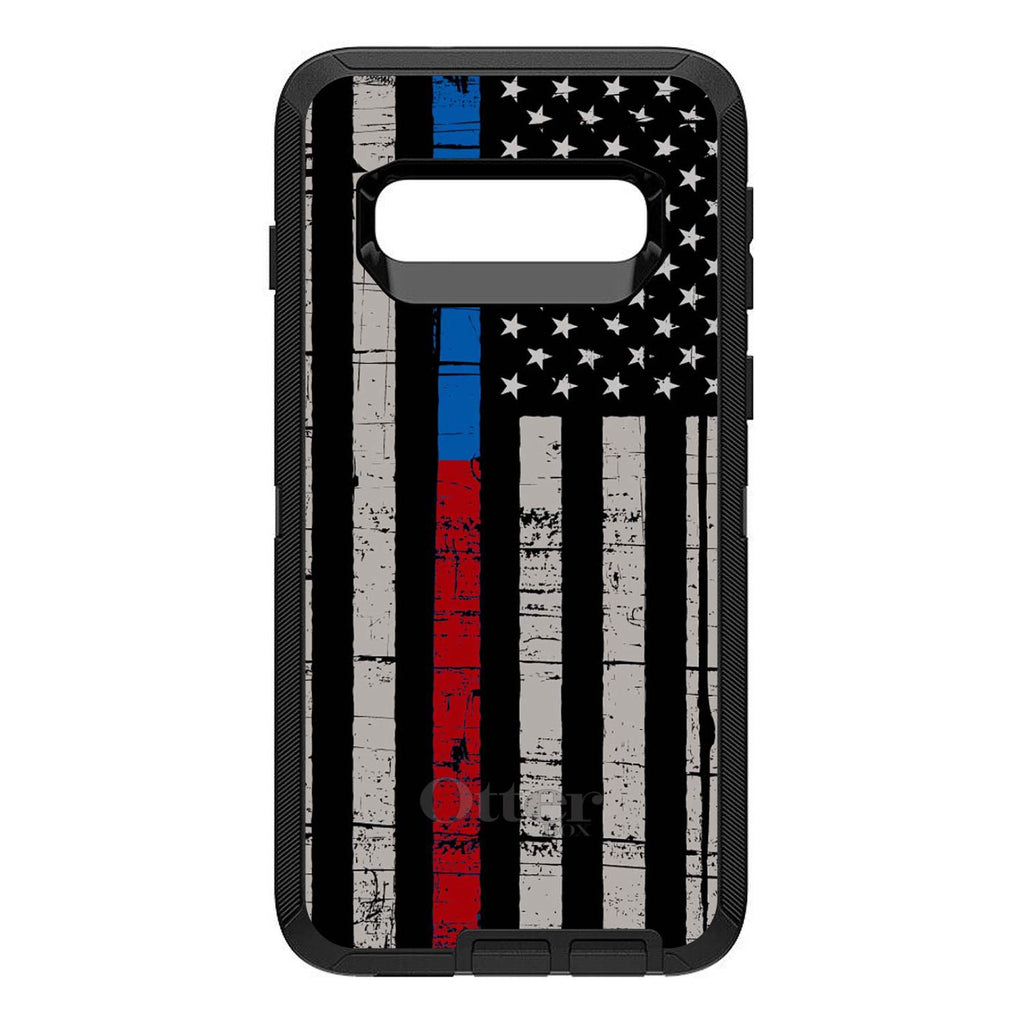 Thin Blue Line Thin Red Line US Flag OtterBox Defender Case for iPhone & Galaxy, view 9