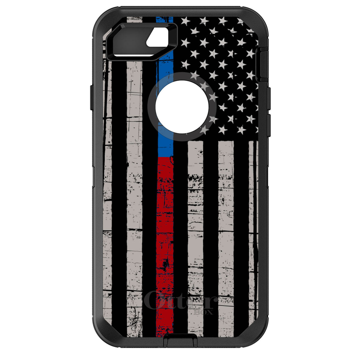 Thin Blue Line Thin Red Line US Flag OtterBox Defender Case for iPhone & Galaxy