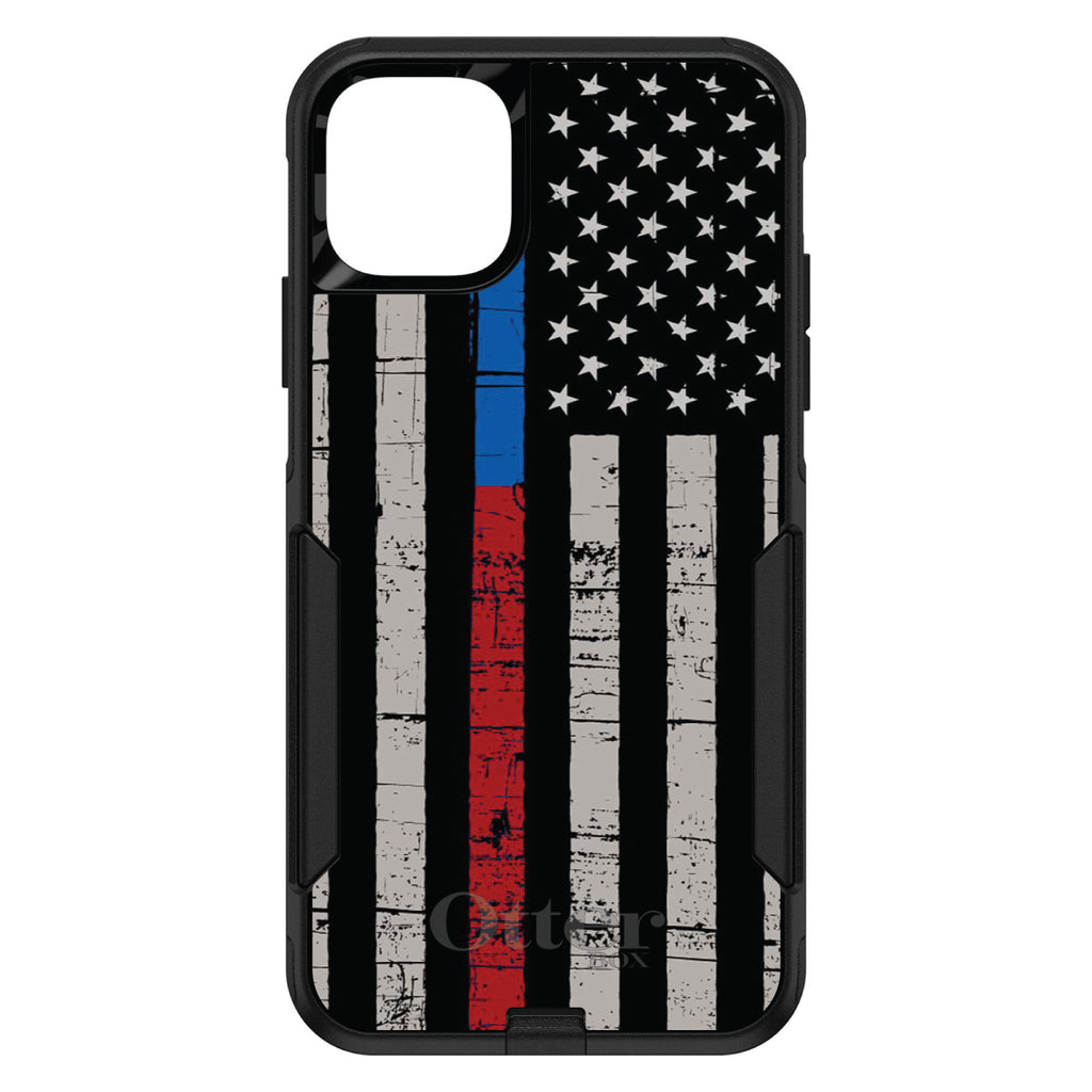 Thin Blue Line Thin Red Line US Flag OtterBox Commuter Case for iPhone & Galaxy, view 2